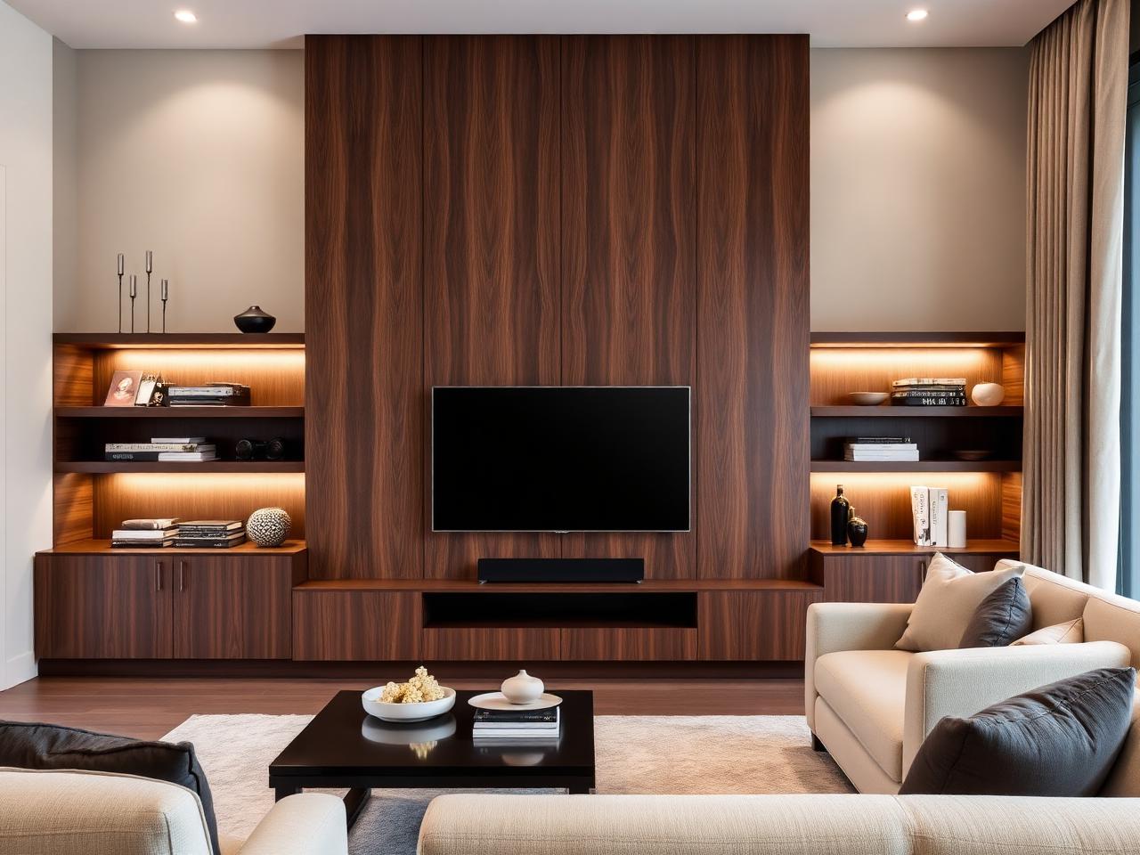 TV-wand met inbouw